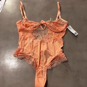 Lace peach Lingerie Bodysuit
